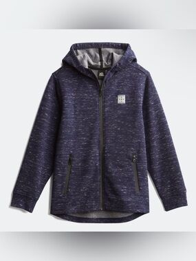 WAYSIDE Steven Tech Fleece Full Zip Kids Navy Zip-Up Hooded Jacket